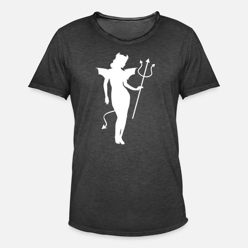 Angel Devil Satan Devil Devil - Men's Vintage T-Shirt - washed black