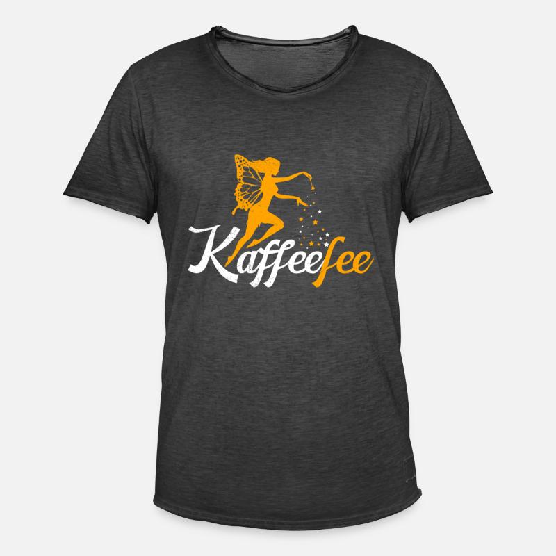 Kaffeefee Kaffee Fee Kaffee Trinker - Männer Vintage T-Shirt - Vintage Schwarz