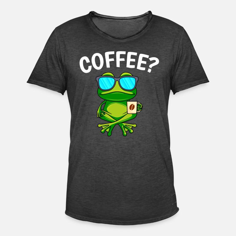 Kaffee? Kaffeetrinker Kaffeevollautomat Espresso - Männer Vintage T-Shirt - Vintage Schwarz
