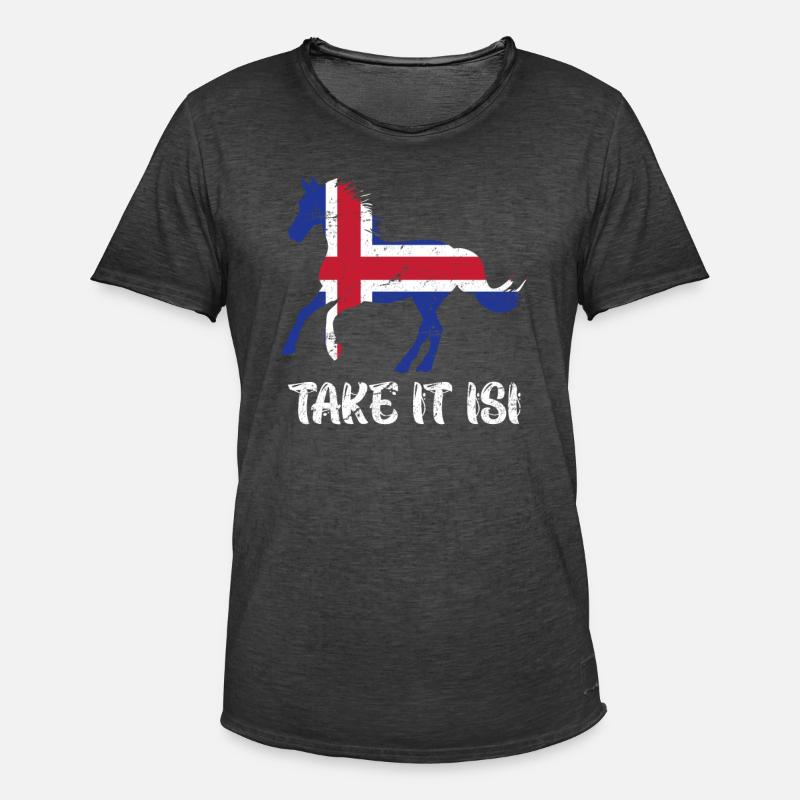 Take it Isi Isländer Pferd - Männer Vintage T-Shirt - Vintage Schwarz