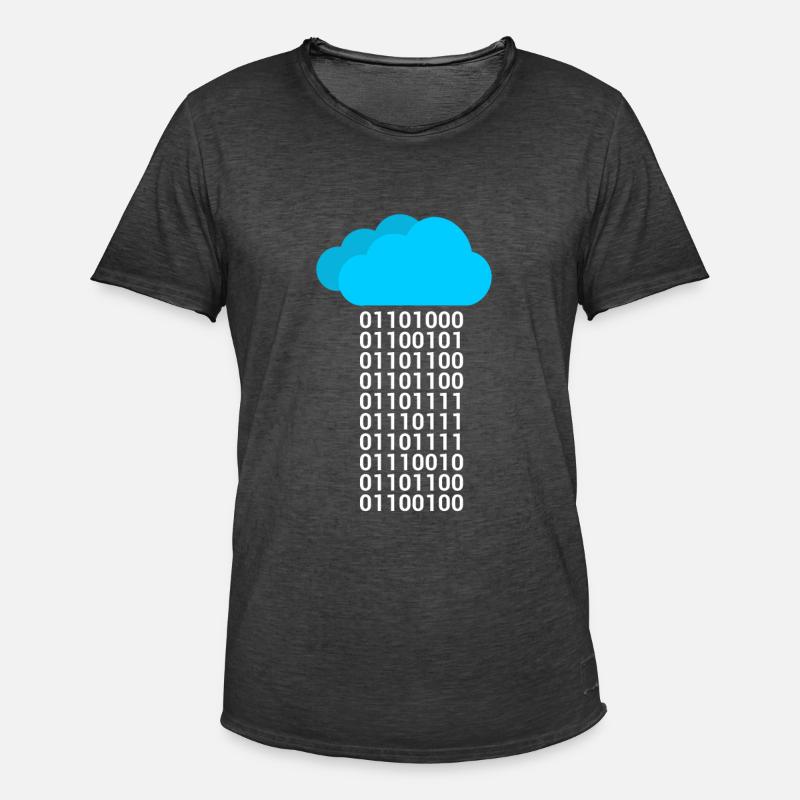 Informatique Binary Cloud Cloud - T-shirt vintage Homme - noir vintage