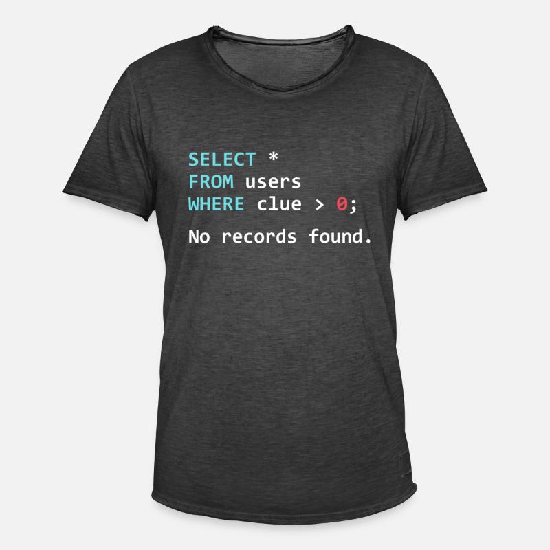 Lustiges Programmer Geschenk SQL Query - Männer Vintage T-Shirt - Vintage Schwarz