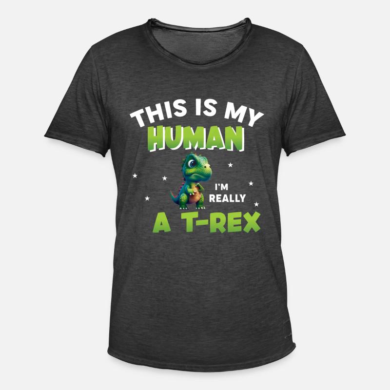 Eigentlich bin ich ein T-Rex - Männer Vintage T-Shirt - Vintage Schwarz