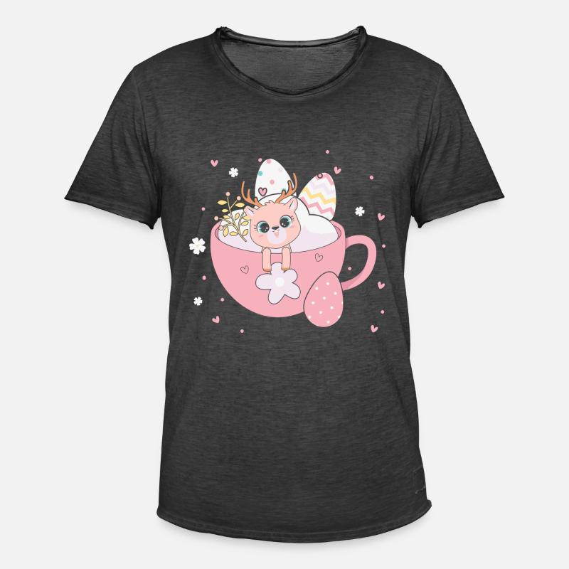 BOW Ostern Chibi Cup 01 - Männer Vintage T-Shirt - Vintage Schwarz