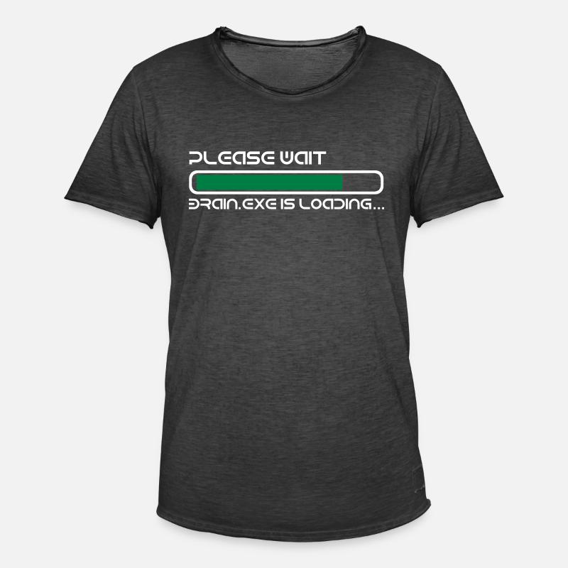 BRAIN IS LOADING - Men's Vintage T-Shirt - washed black