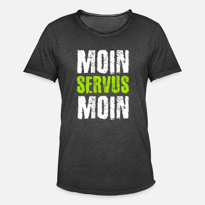 Moin Servus Moin - Männer Vintage T-Shirt - Vintage Schwarz