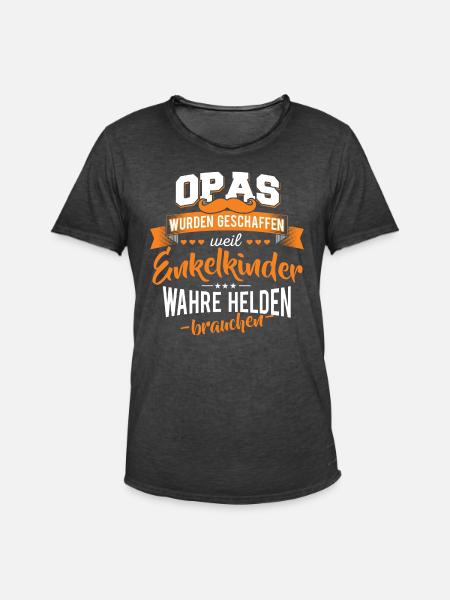 Opa Enkelkinder Helden - Männer Vintage T-Shirt - Vintage Schwarz