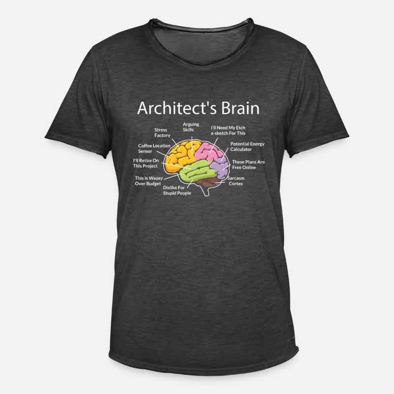 Architect, Architecture, architects brain - Men's Vintage T-Shirt - washed black