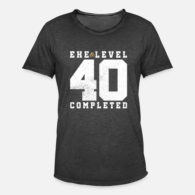 Ehe Level 40 Completed - Männer Vintage T-Shirt - Vintage Schwarz