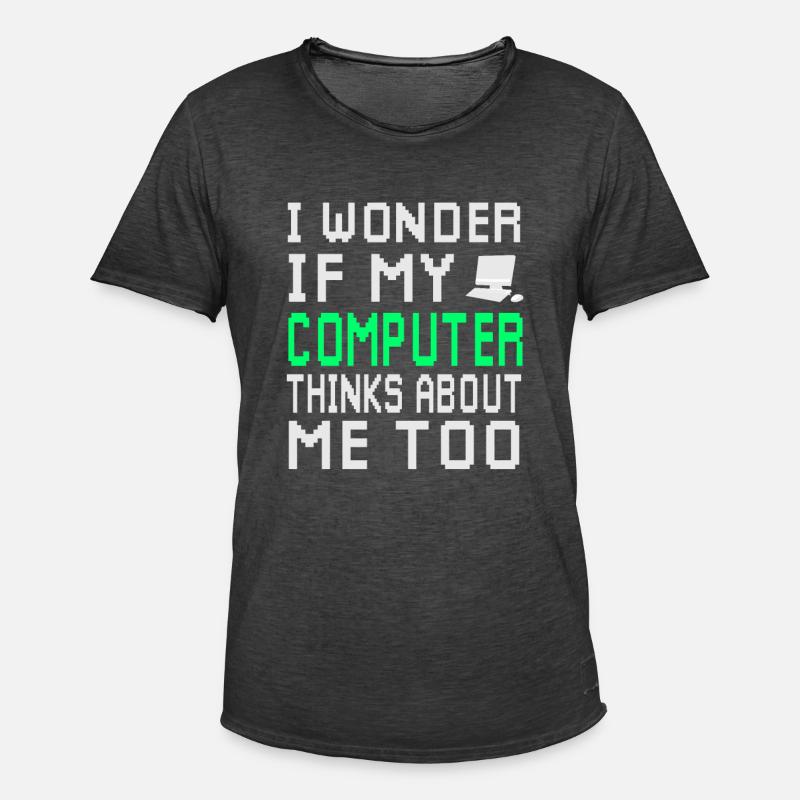 Computer - Männer Vintage T-Shirt - Vintage Schwarz