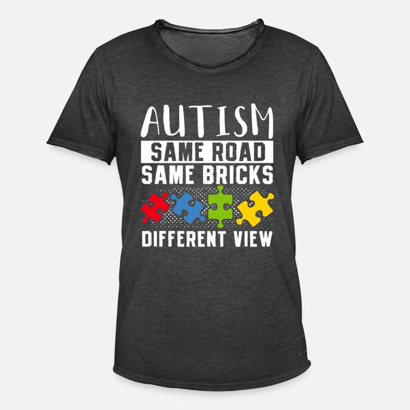Autism Same Road Same Bricks - Männer Vintage T-Shirt - Vintage Schwarz