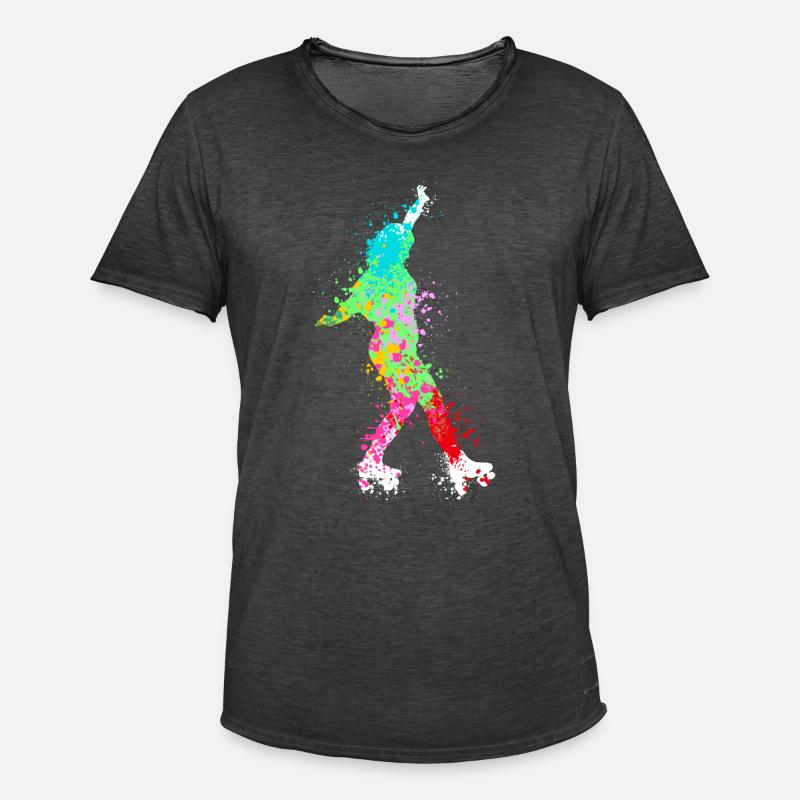 Splash Art rollerblade inline skating - Männer Vintage T-Shirt - Vintage Schwarz