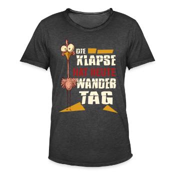 meme coole sprüche klapse hat wandertag - Männer Vintage T-Shirt - Vintage Schwarz - Vorne - Jose (178cm)