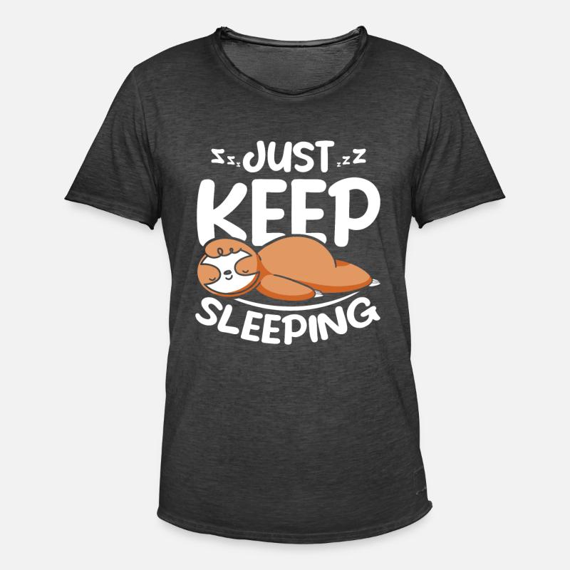 Sloth just keep sleeping - Men's Vintage T-Shirt - washed black