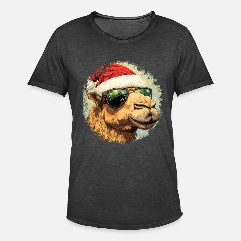 Kamel Weihnachtsmann - Männer Vintage T-Shirt - Vintage Schwarz