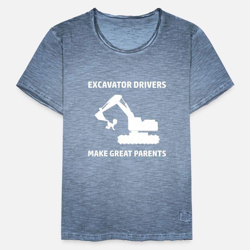 Excavatrice Conception de pilote de pelle Construction Worker Construction Machine T-shirt vintage Homme