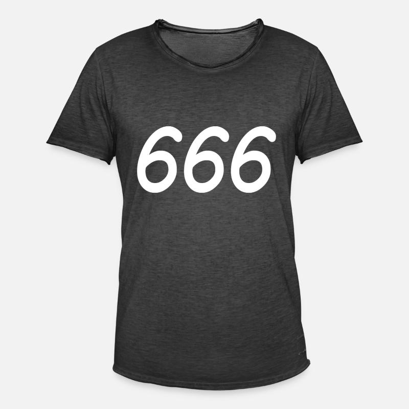 666 - Männer Vintage T-Shirt - Vintage Schwarz