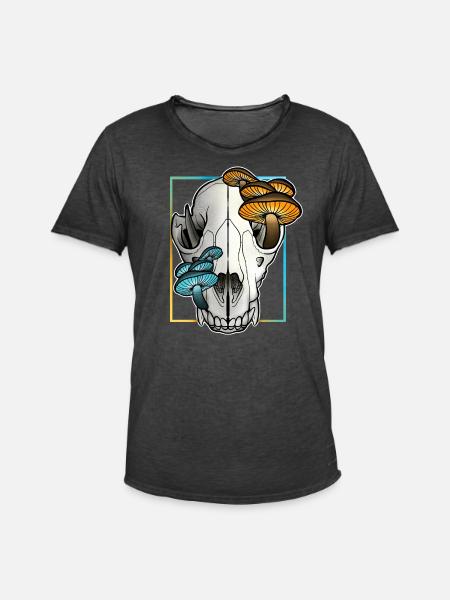 Bear skull - Men's Vintage T-Shirt - washed black