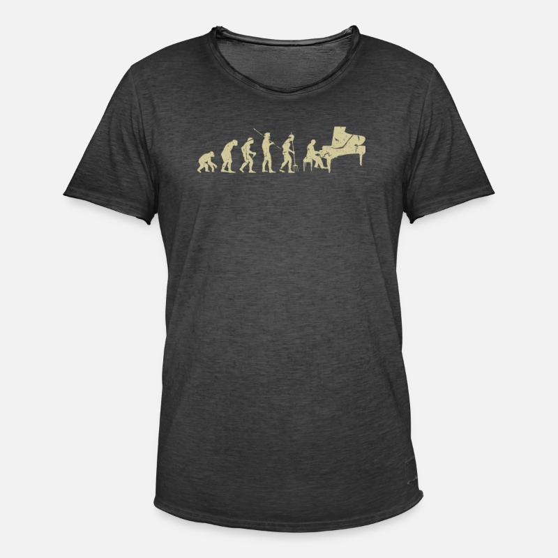 Klavier Evolution - Männer Vintage T-Shirt - Vintage Schwarz