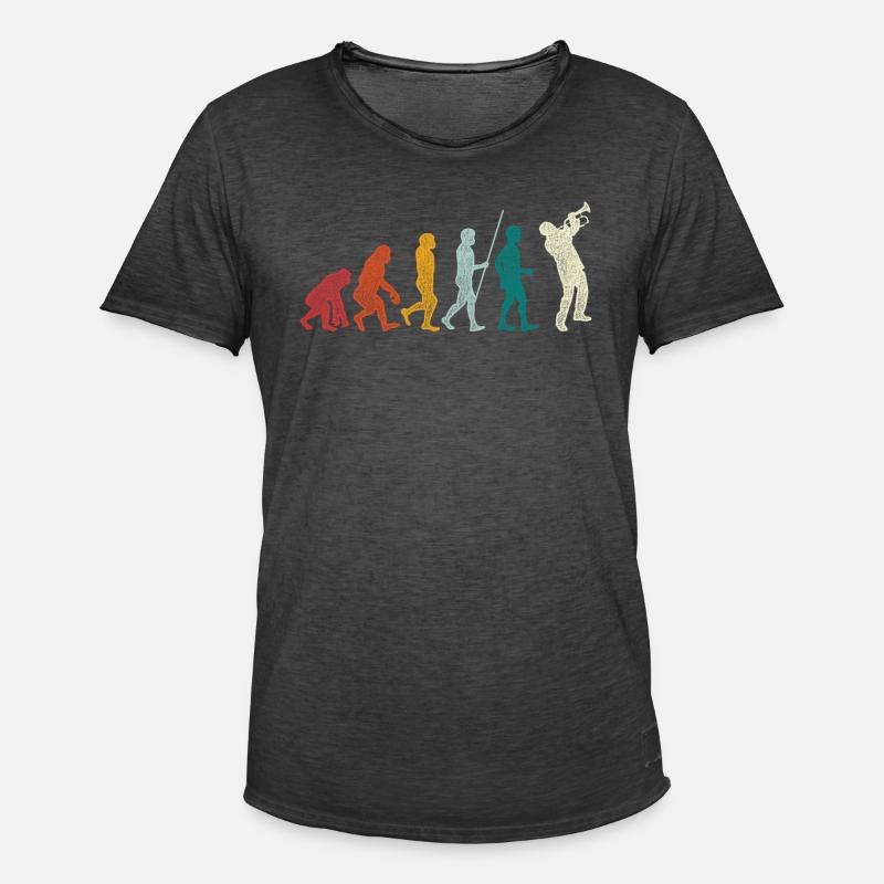 Trompete Evolution - Männer Vintage T-Shirt - Vintage Schwarz