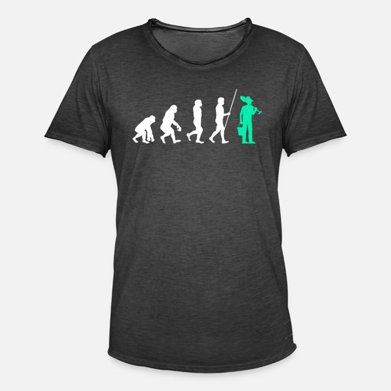 Evolution Gärtner - Männer Vintage T-Shirt - Vintage Schwarz