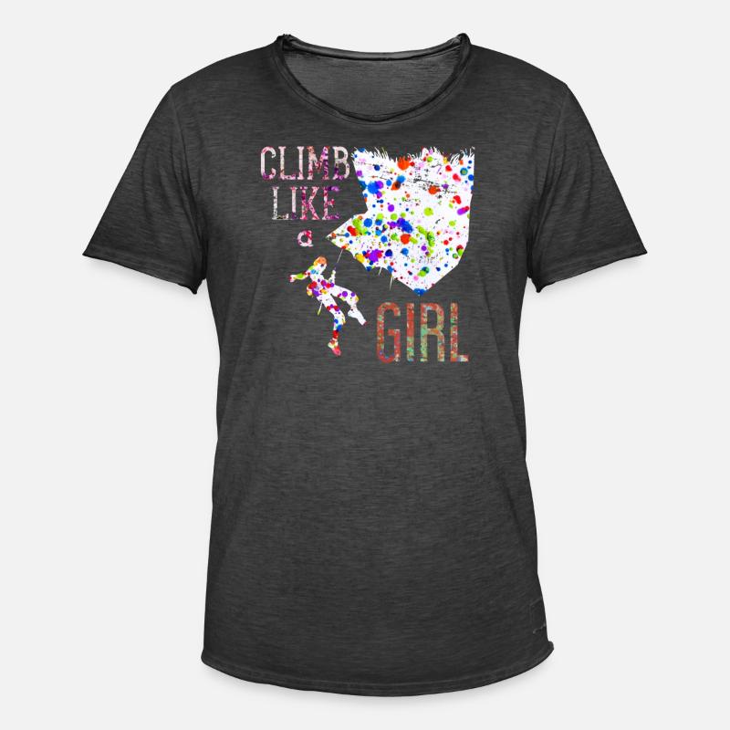 Klettern Mädchen Geschenk - Männer Vintage T-Shirt - Vintage Schwarz