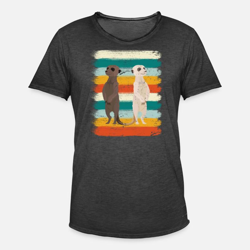 Retro Erdmännchen - Männer Vintage T-Shirt - Vintage Schwarz