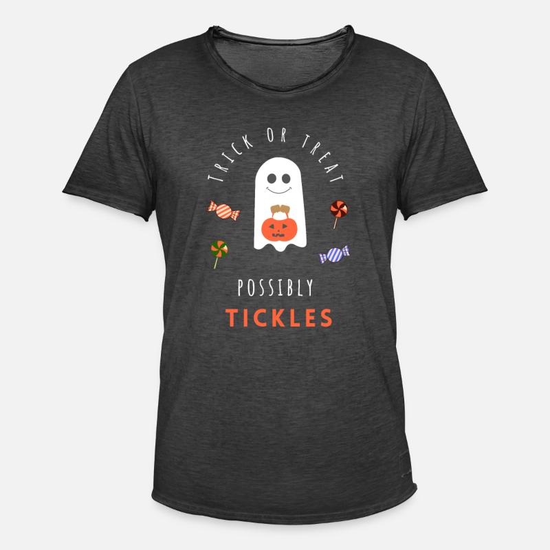 Süßigkeiten oder Streiche, evtl. Kitzeln - Männer Vintage T-Shirt - Vintage Schwarz