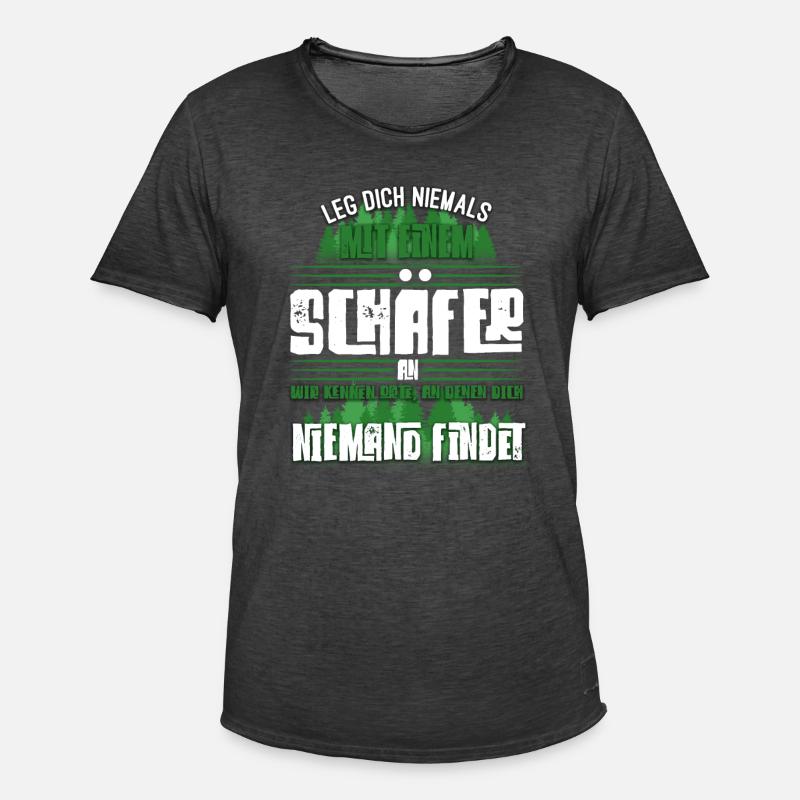 Schäfer Schafe Schaf Hirte Geschenk - Männer Vintage T-Shirt - Vintage Schwarz
