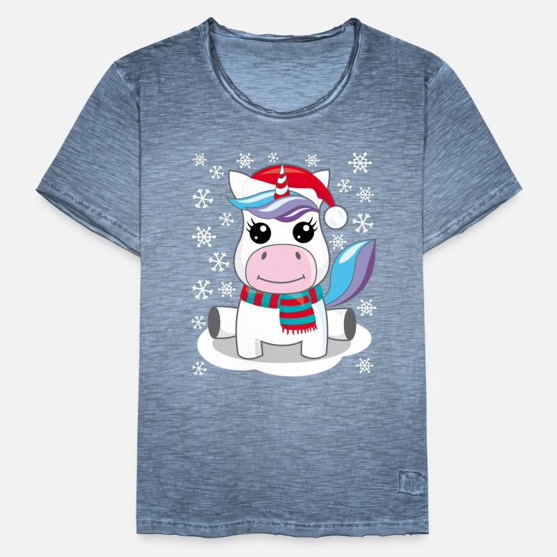 Einhorn Weihnachten Geschenk Weihnachtsgeschenk Männer Vintage T-Shirt