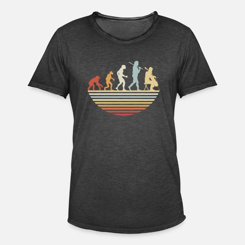 Cello Evolution - Männer Vintage T-Shirt - Vintage Schwarz