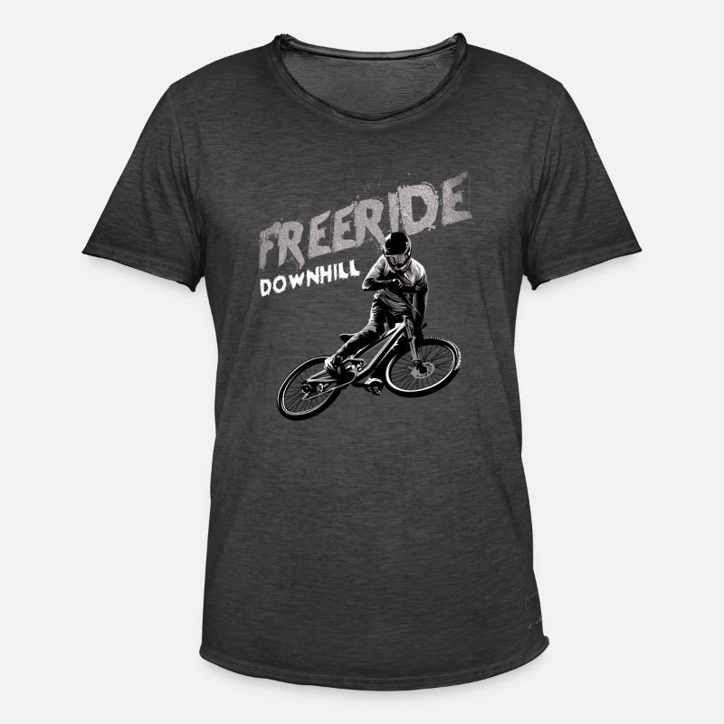 Freeride Downhill Mountainbiker Geschenk - Männer Vintage T-Shirt - Vintage Schwarz