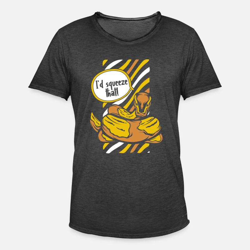 I'd Squeeze That Python Snake Banana Ball - Men's Vintage T-Shirt - washed black