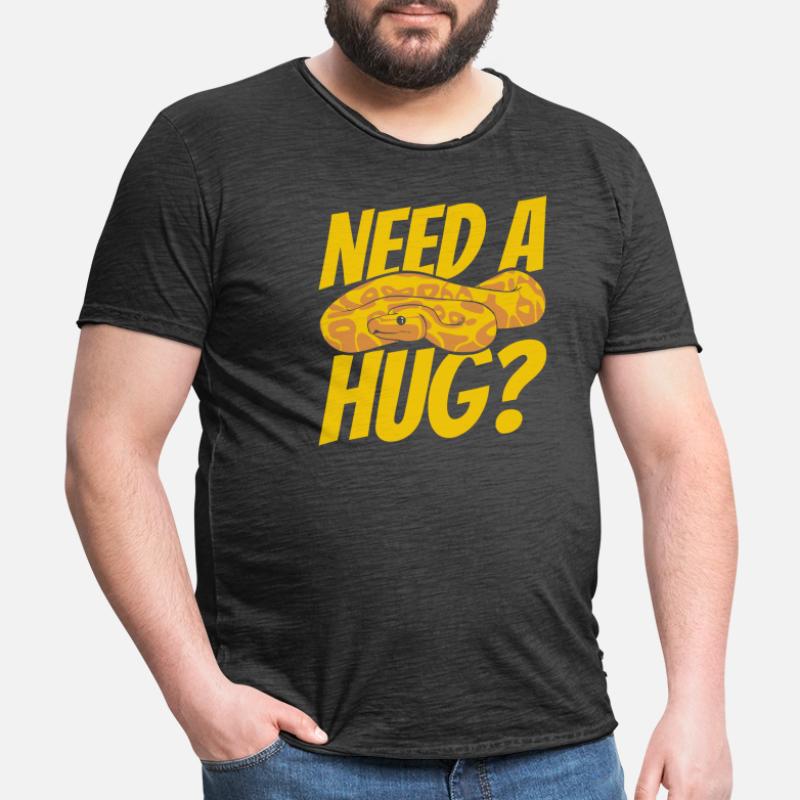 Need A Hug Python Snake Python Breeder Banana Men's Vintage T-Shirt