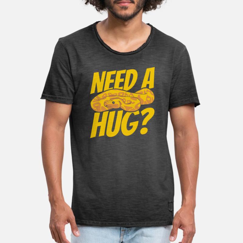 Need A Hug Python Snake Python Breeder Banana Men's Vintage T-Shirt