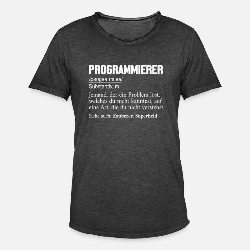 Programmierer Definition Developer Coder - Männer Vintage T-Shirt - Vintage Schwarz