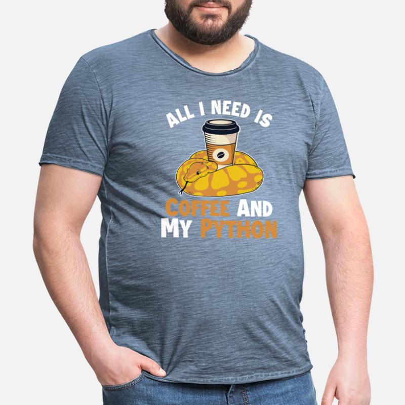 Café et Python Python Snake Banana Ball T-shirt vintage Homme