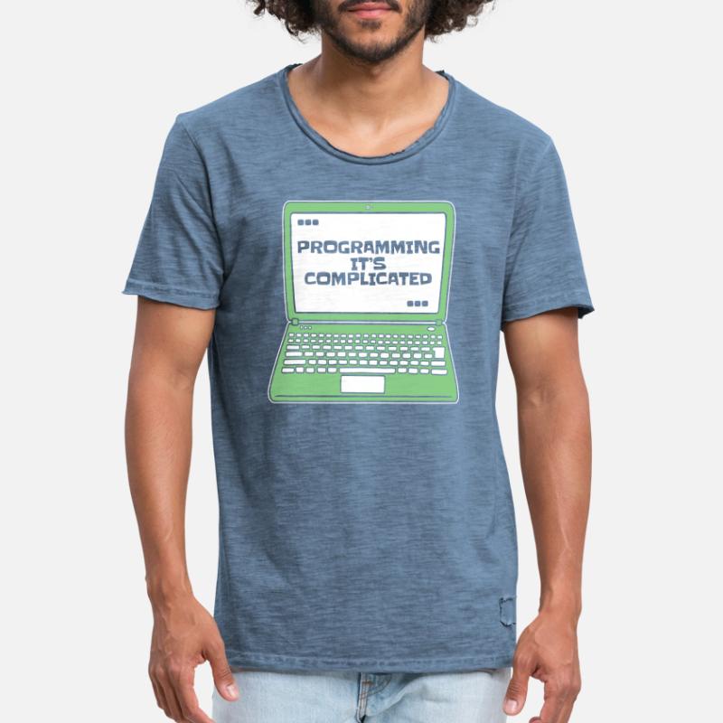 Programming It's Complicated Developer Coder Men's Vintage T-Shirt