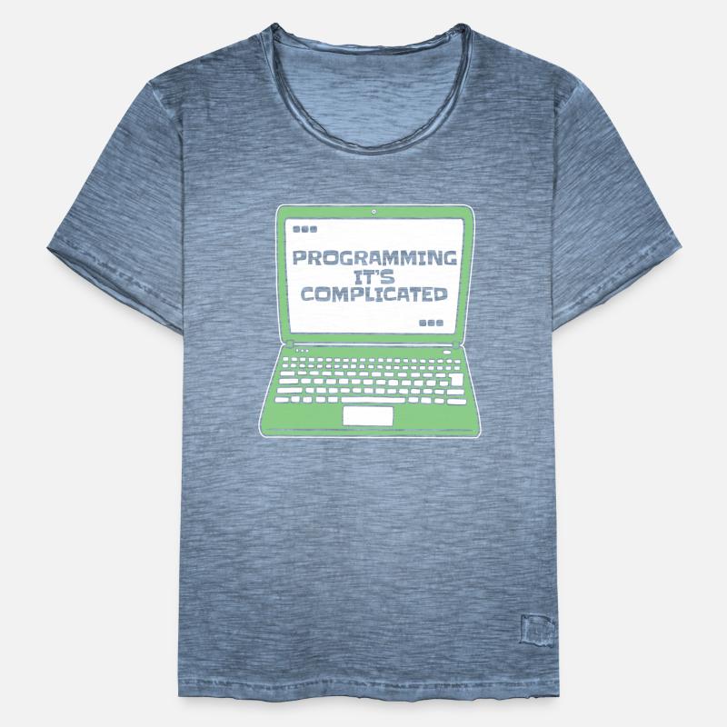 Programming It's Complicated Developer Coder Men's Vintage T-Shirt