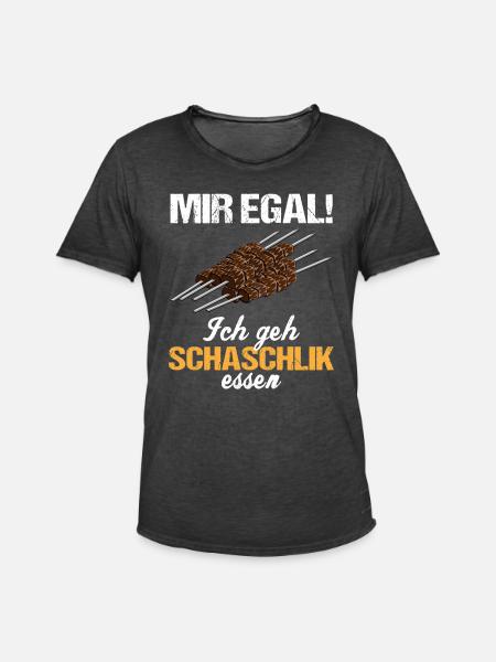 Mir egal! Schaschlik über Alles - Männer Vintage T-Shirt - Vintage Schwarz