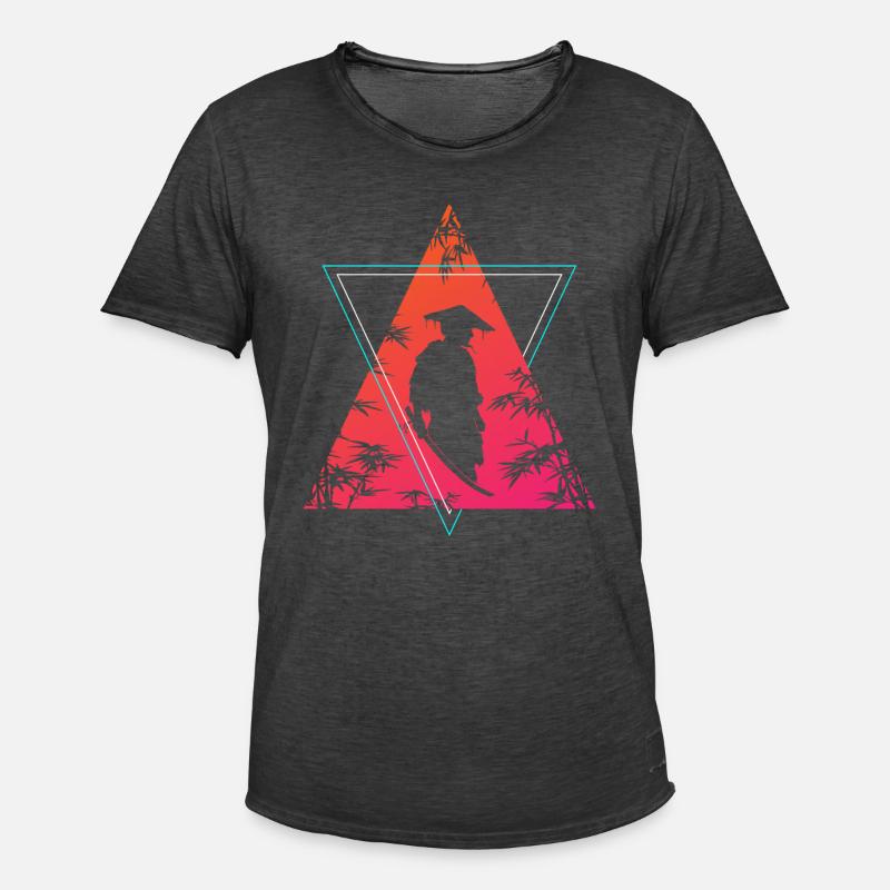 Neon Samurai Moderner Krieger Geist - Männer Vintage T-Shirt - Vintage Schwarz