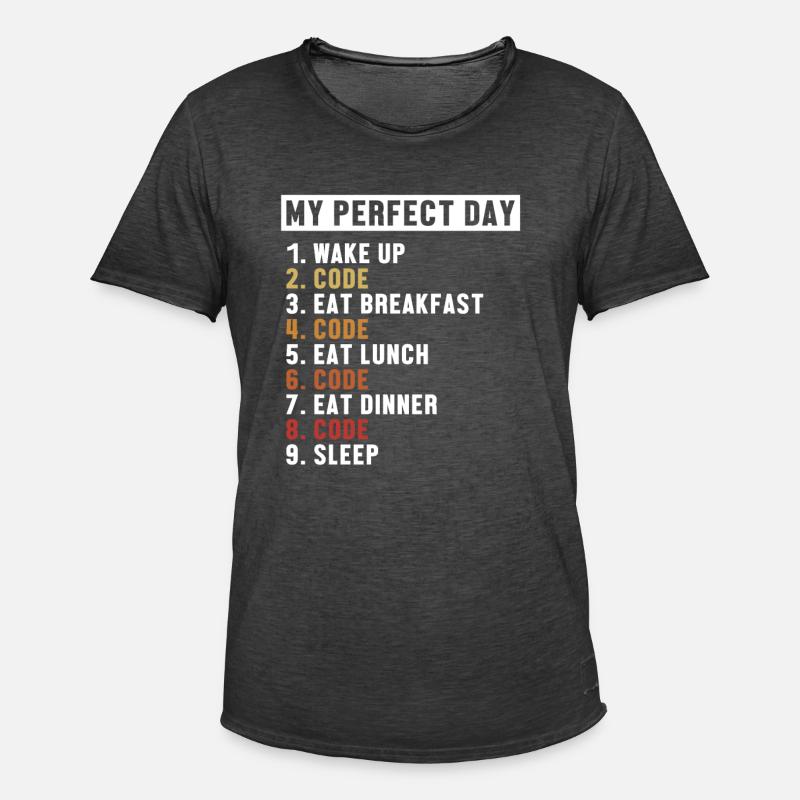 Coding Perfect Day Developer Softwareingenieur - Männer Vintage T-Shirt - Vintage Schwarz