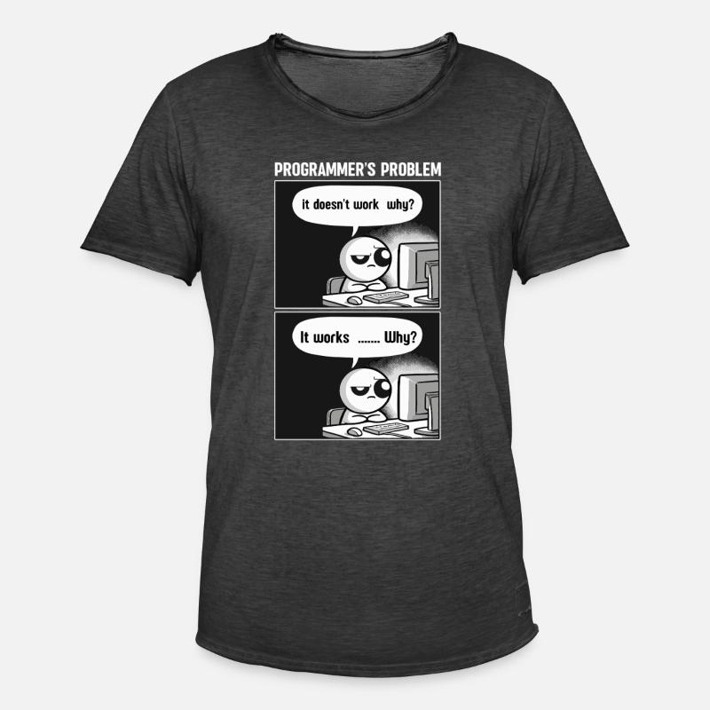 Programmierer Computercodierungssoftwareentwickler - Männer Vintage T-Shirt - Vintage Schwarz