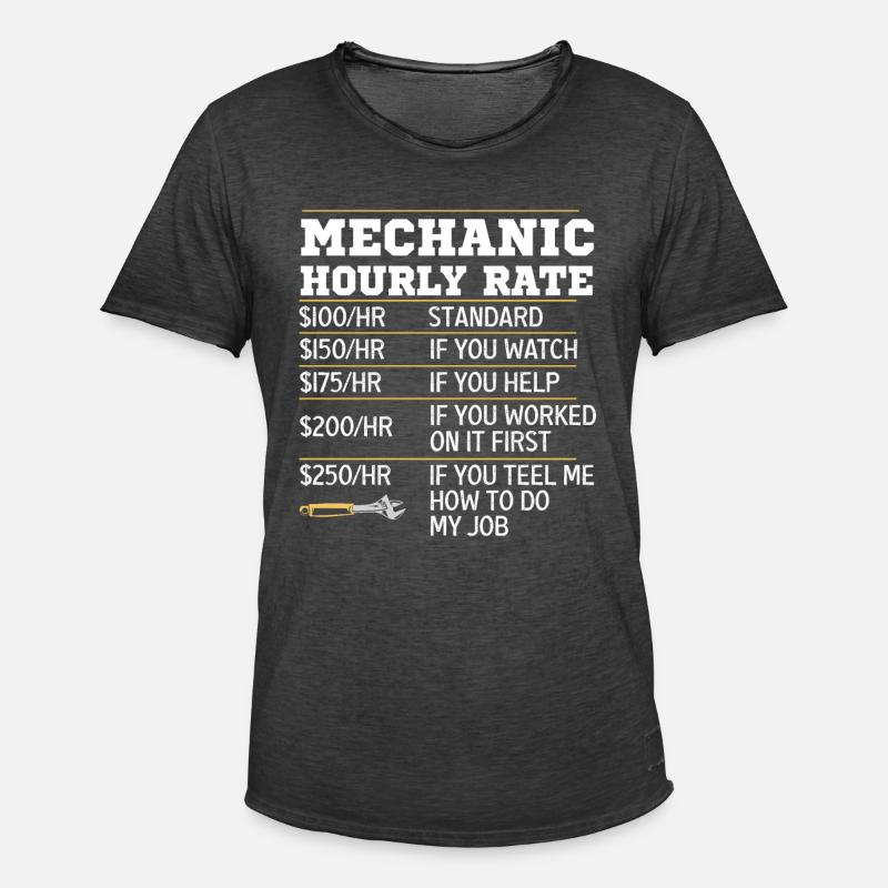 Mechanical Ignition - Work Engineer - Men's Vintage T-Shirt - washed black