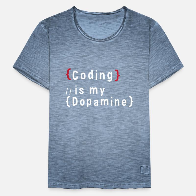 Lustige Codierung Ist Mein Dopamin -Coder Männer Vintage T-Shirt