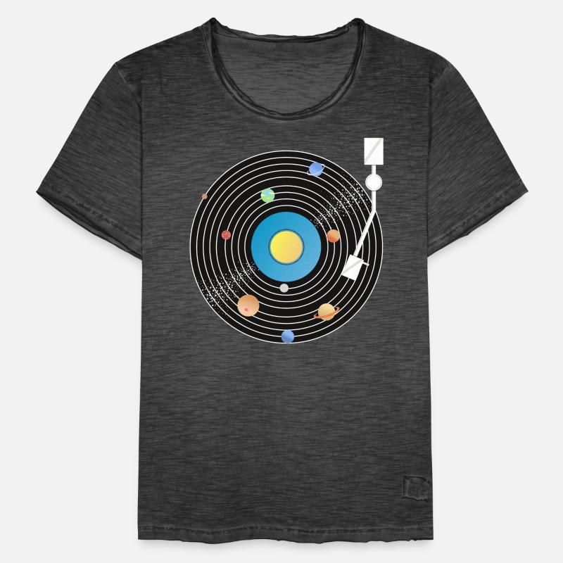 Solar System Vinyl Record Männer Vintage T-Shirt