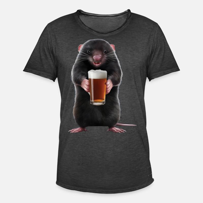 Maulwurf, Bier - Männer Vintage T-Shirt - Vintage Schwarz