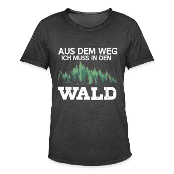 Aus Dem Weg Ich Muss In Den Wald Naturliebhaber - Männer Vintage T-Shirt - Vintage Schwarz - Vorne