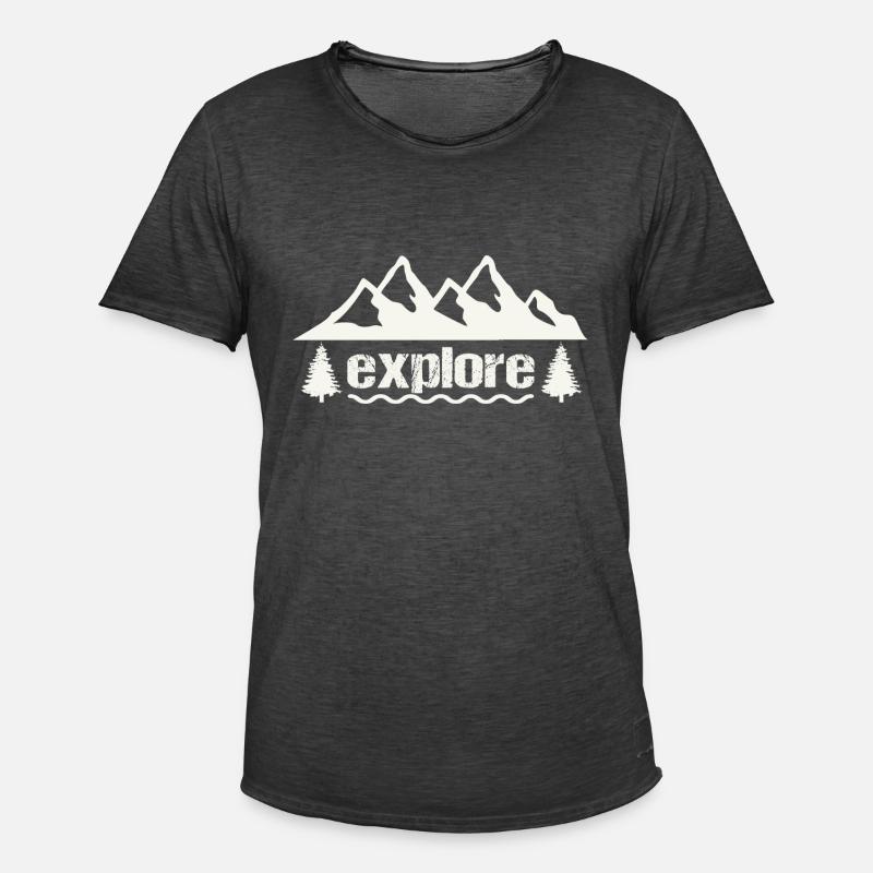 explore - Männer Vintage T-Shirt - Vintage Schwarz