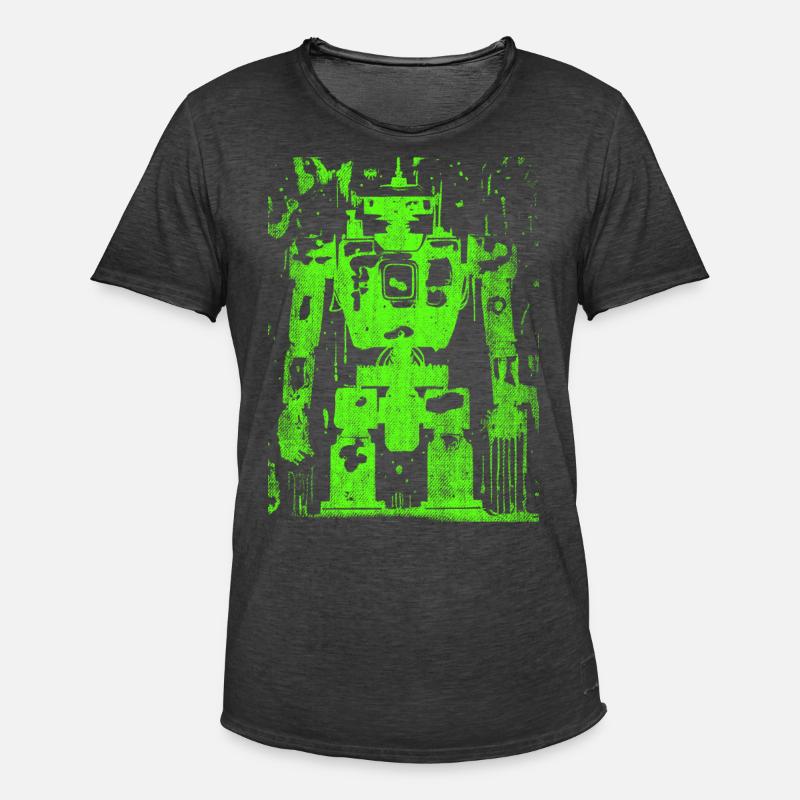 Kampfroboter Roboter Killerrobot used-look - Männer Vintage T-Shirt - Vintage Schwarz